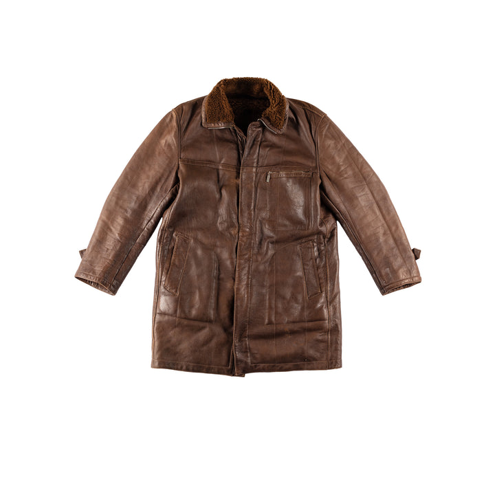 Vintage 80's Men Sheepskin Coat in BrownVN573