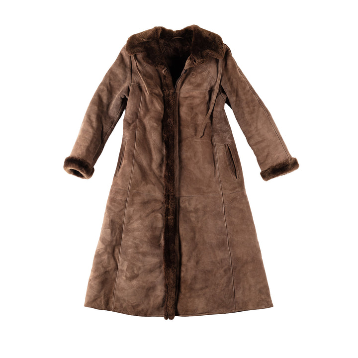 Vintage 70's Women Sheepskin Coat in BrownMN548