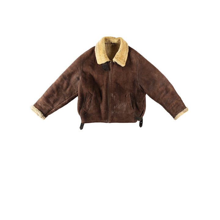 Vintage 80's Men Sheepskin Jacket in BrownVN338