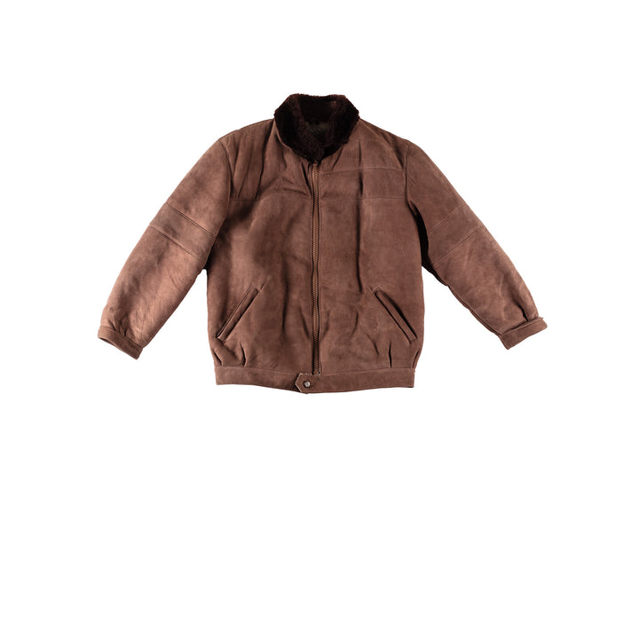 Vintage 80's Men Sheepskin Jacket in BrownVN417