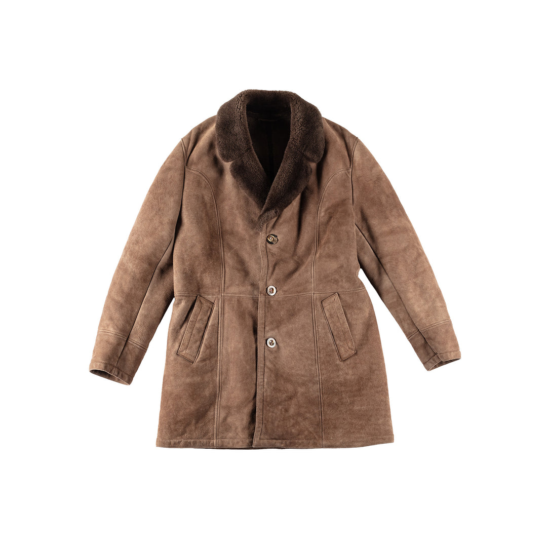 Vintage 70's Men Sheepskin Coat in BrownVN294