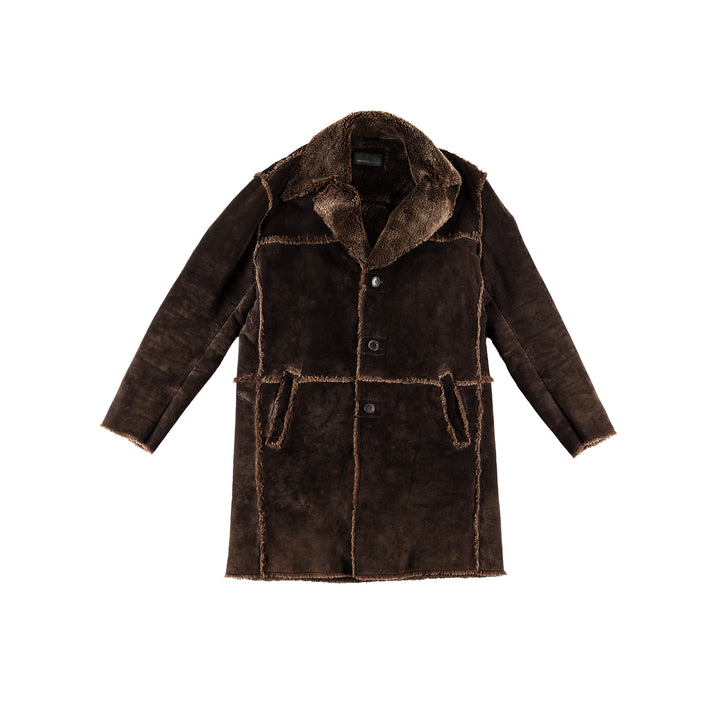 Vintage 70's Men Faux Sheepskin Coat in BrownVN710