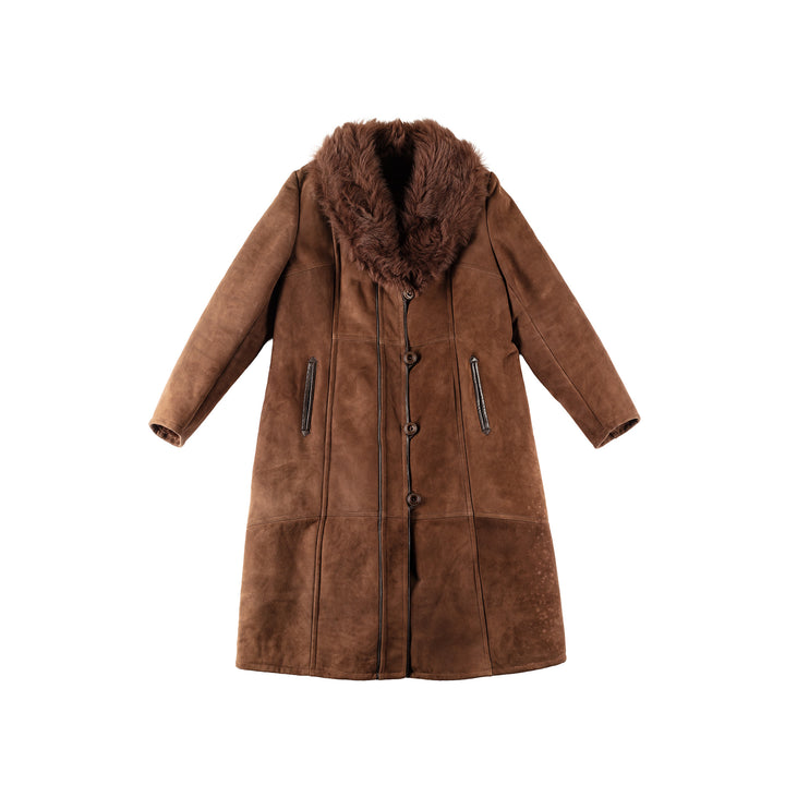 Vintage 80's Women Sheepskin Coat in BrownMN281