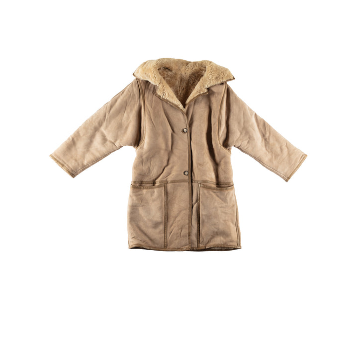 Vintage 70's Women Sheepskin Coat in BeigeMN675