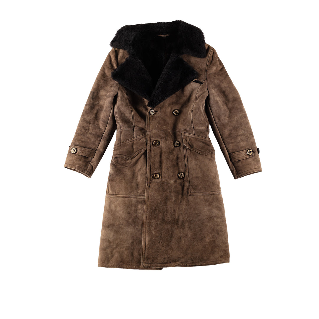 Vintage 70's Men Sheepskin Coat in BrownVN724