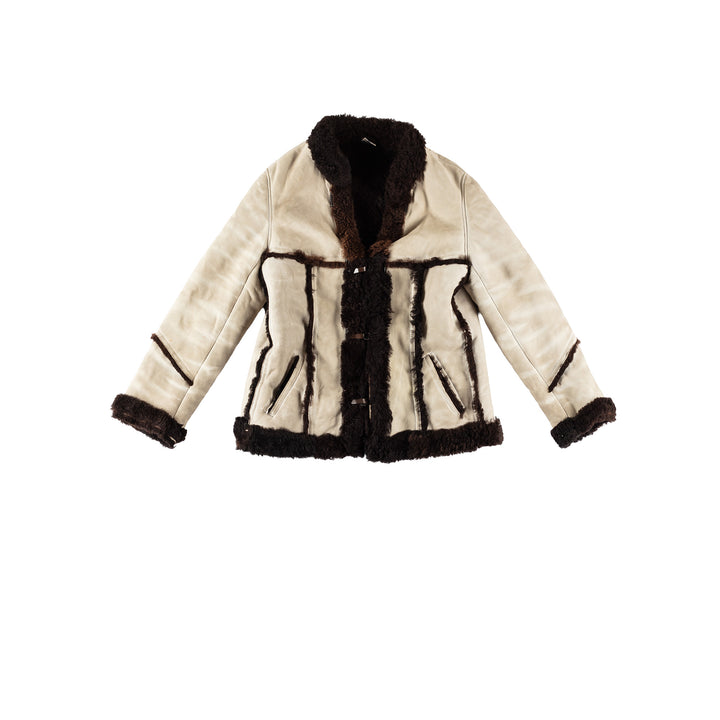 Vintage 70's Women Sheepskin Jacket in WhiteMN613