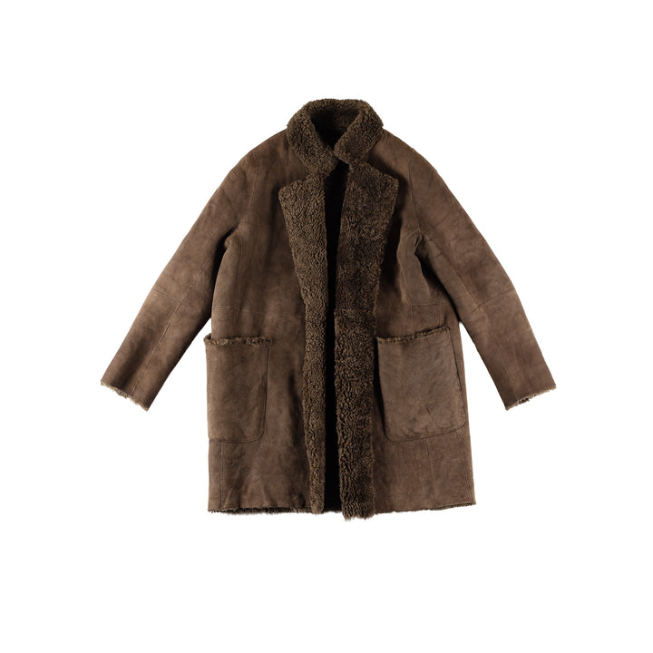 Vintage 80's Women Sheepskin Coat in BrownMN707