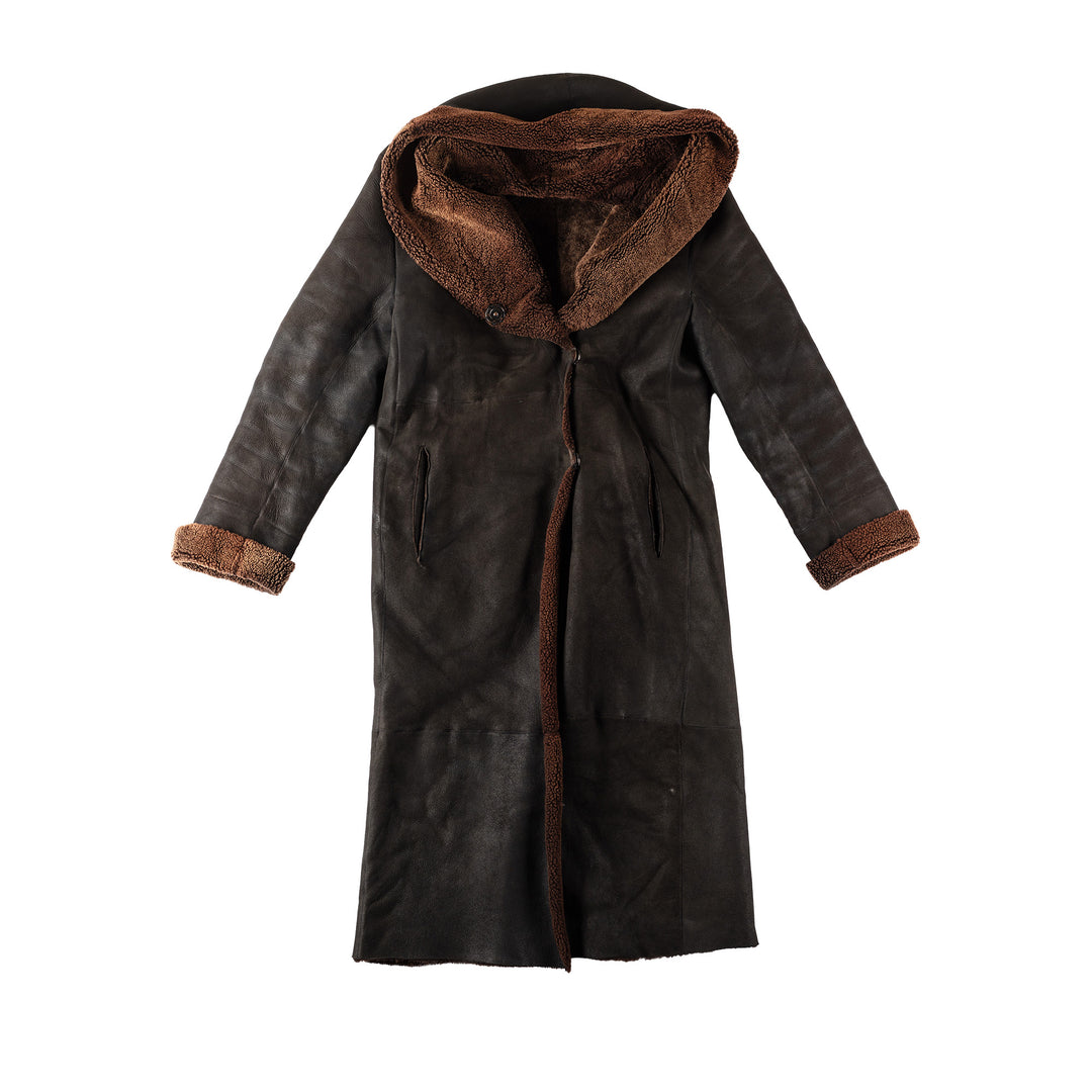 Vintage 70's Women Sheepskin Coat in BlackMN557