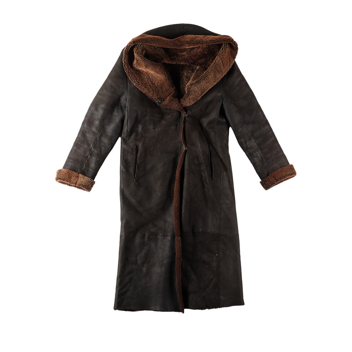 Vintage 70's Women Sheepskin Coat in BlackMN557