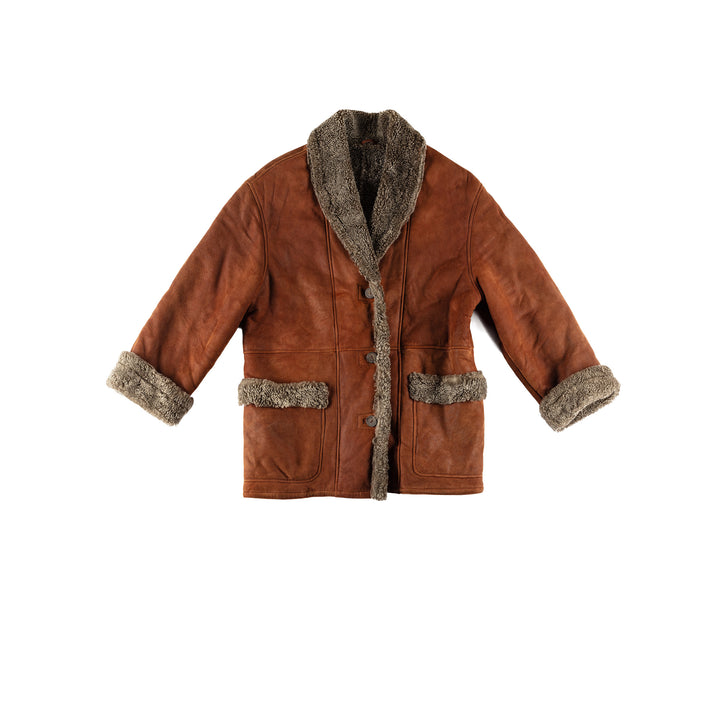 Vintage 70's Women Sheepskin Coat in BrownMN621