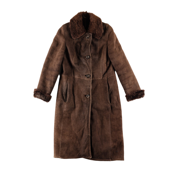 Vintage 70's Women Sheepskin Coat in BrownMN815