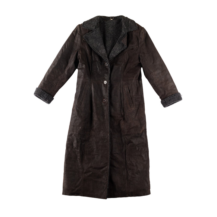 Vintage 70's Women Faux Sheepskin Coat in GrayMN646
