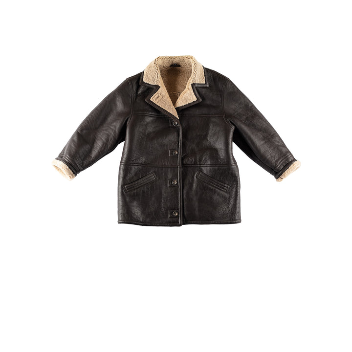Vintage 80's Women Sheepskin Coat in BrownMN798