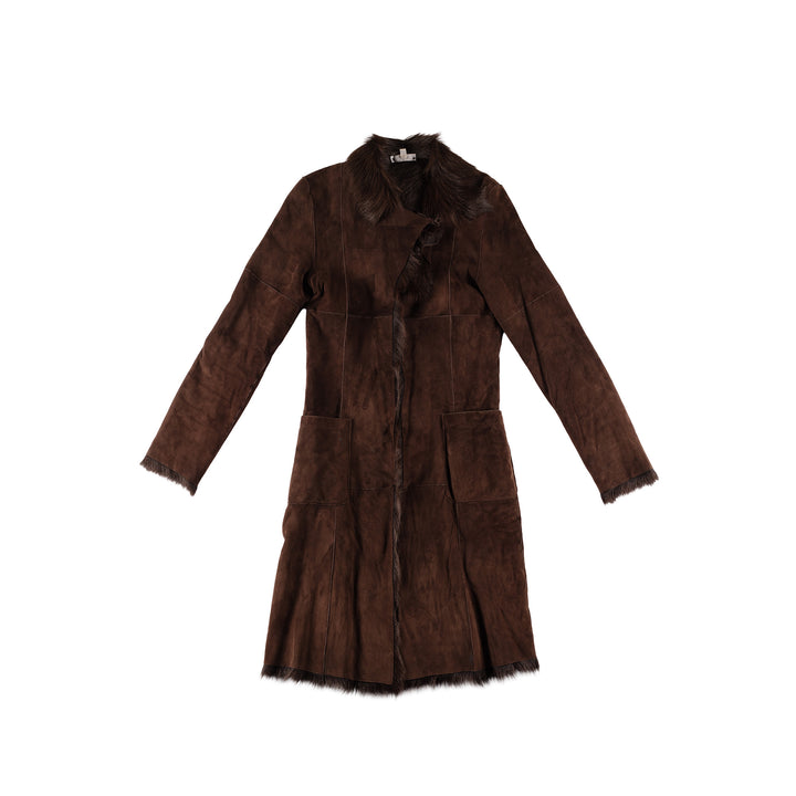 Vintage 70's Women Sheepskin Coat in BrownMN617