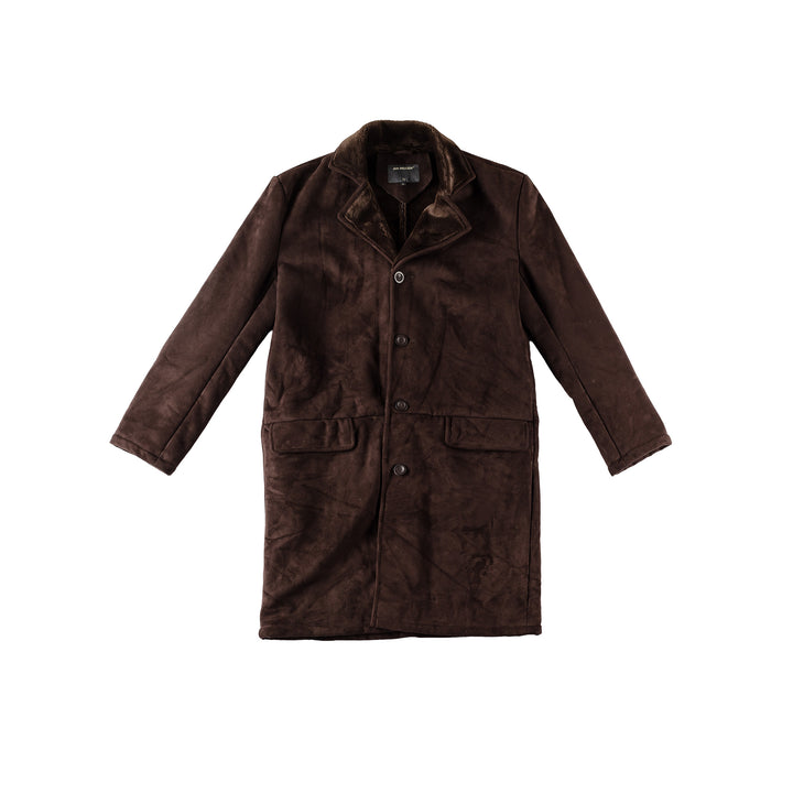 Vintage 90's Men Faux Sheepskin Coat in BrownMN512