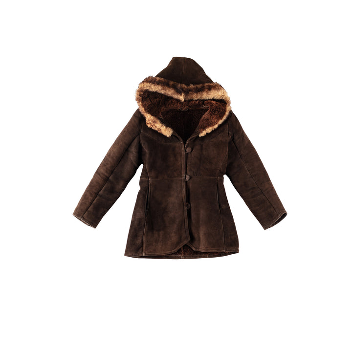 Vintage 70's Women Sheepskin Coat in BrownMN282