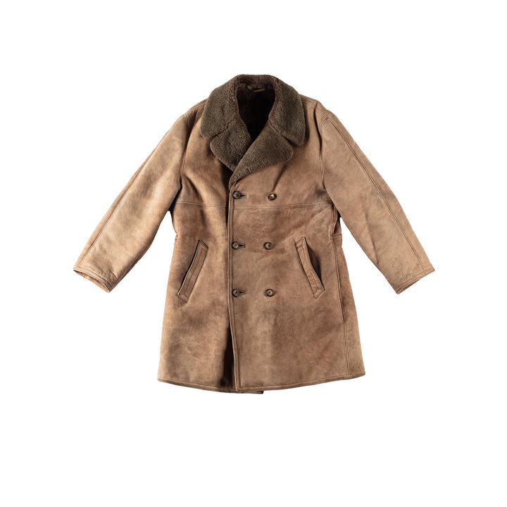 Vintage 70's Men Sheepskin Coat in BeigeVN374