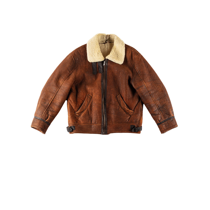 Vintage 80's Men Sheepskin Jacket in BrownVN410