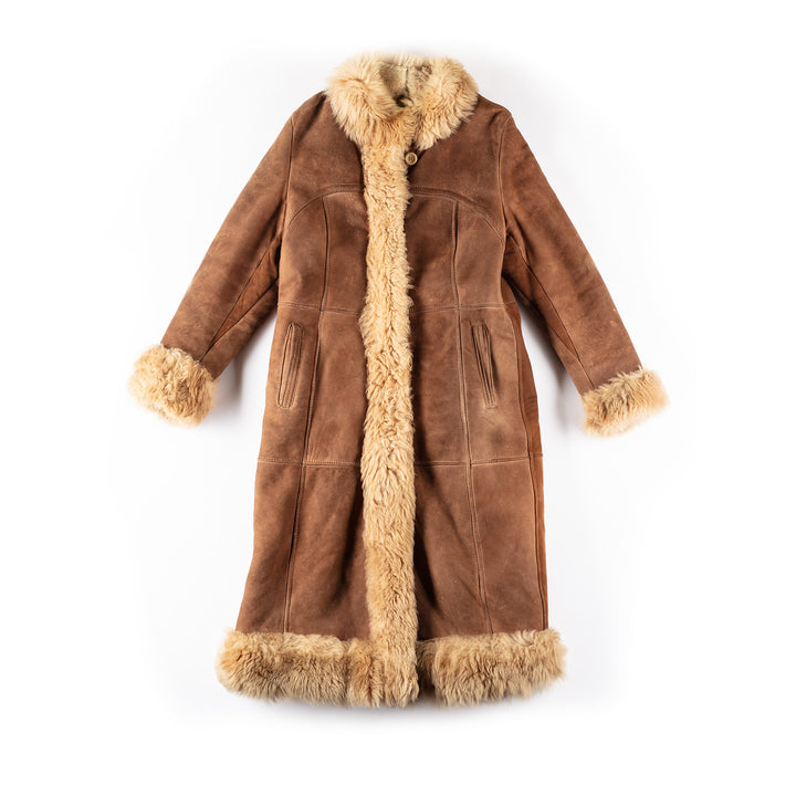 Vintage 70's Women Sheepskin Coat in BrownMN292
