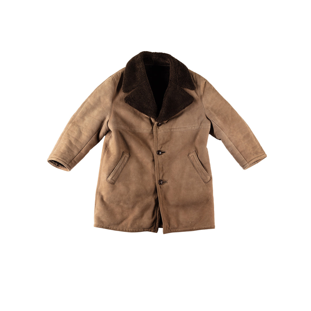 Vintage 70's Men Sheepskin Coat in BrownVN553