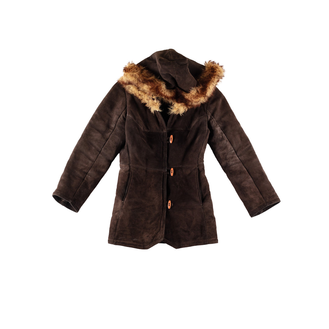 Vintage 70's Women Sheepskin Coat in BrownMN496