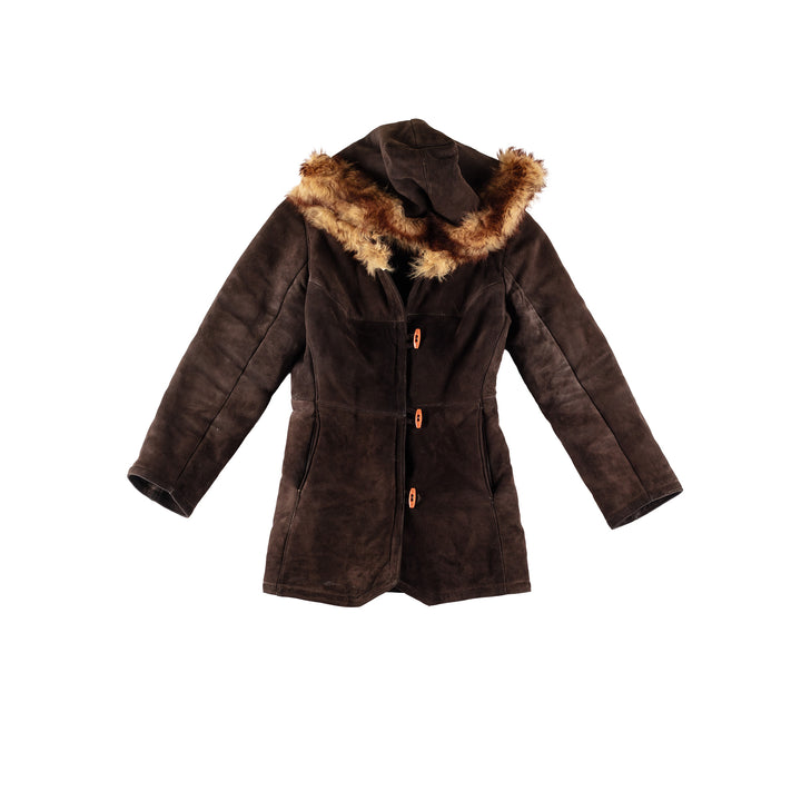 Vintage 70's Women Sheepskin Coat in BrownMN496