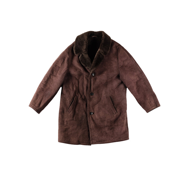 Vintage Men Sheepskin Coat in BrownMN333