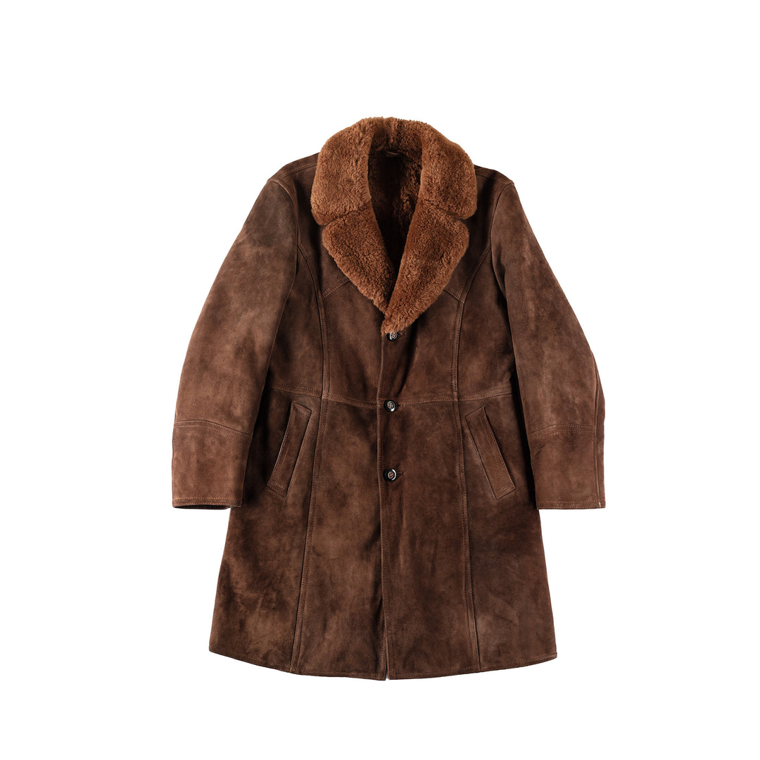 Vintage 70's Men Sheepskin Coat in BrownVN303