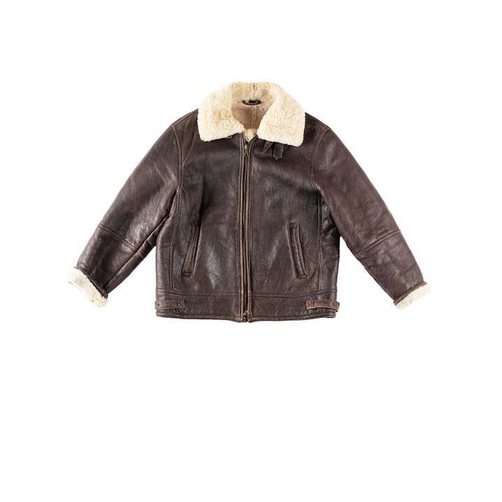 Vintage 80's Men Sheepskin Jacket in BrownVN332