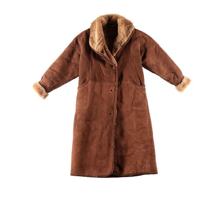 Vintage 70's Women Sheepskin Coat in BrownMN328