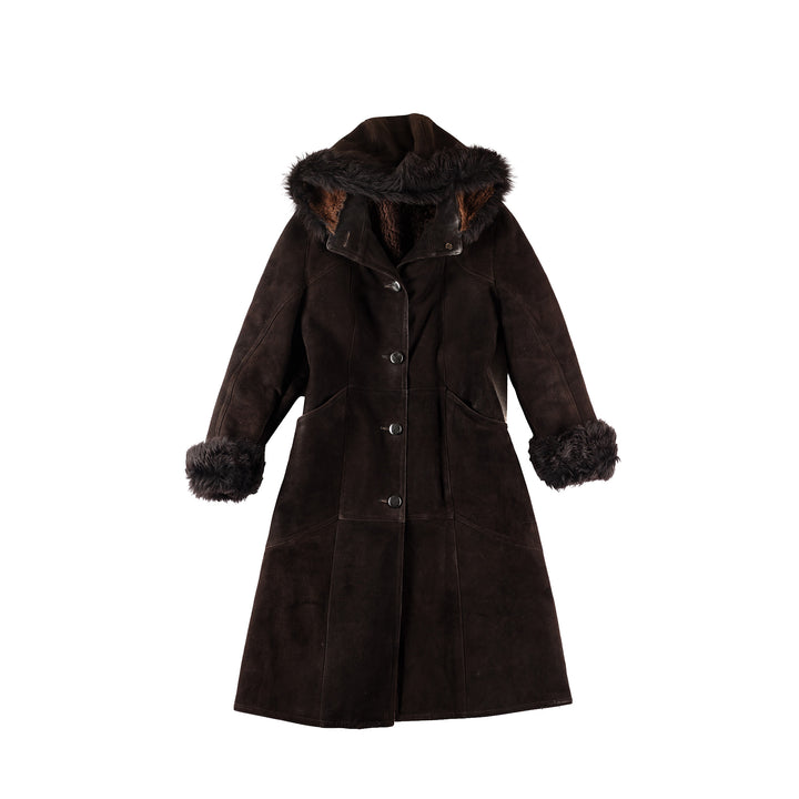 Vintage 70's Women Sheepskin Coat in BrownMN273
