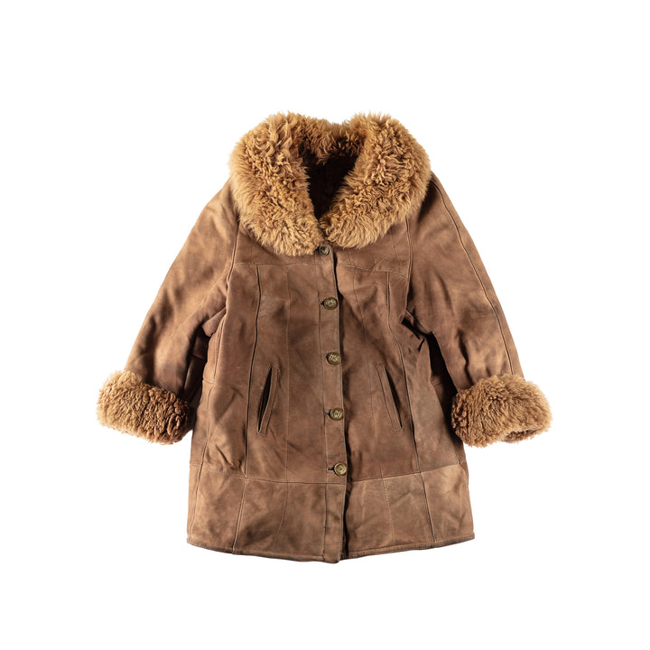 Vintage 70's Women Sheepskin Coat in BrownMN471