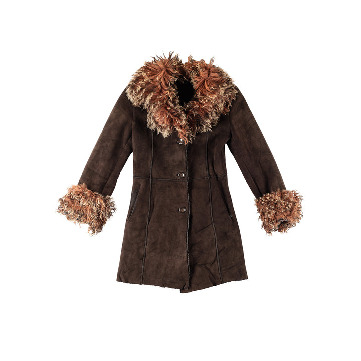 Vintage 70's Women Sheepskin Coat in BrownMN373