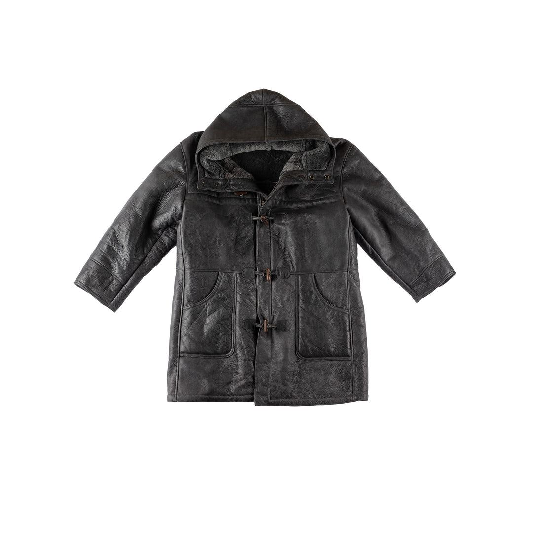 Vintage 80's Men Sheepskin Coat in BlackVN561