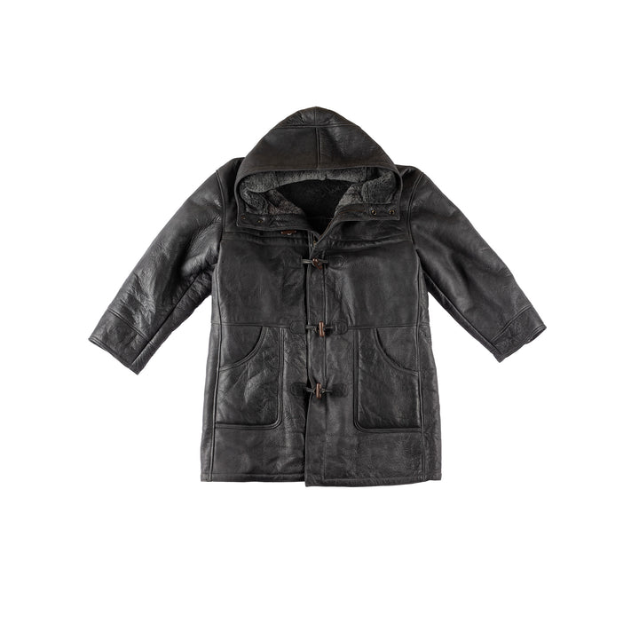 Vintage 80's Men Sheepskin Coat in BlackVN561
