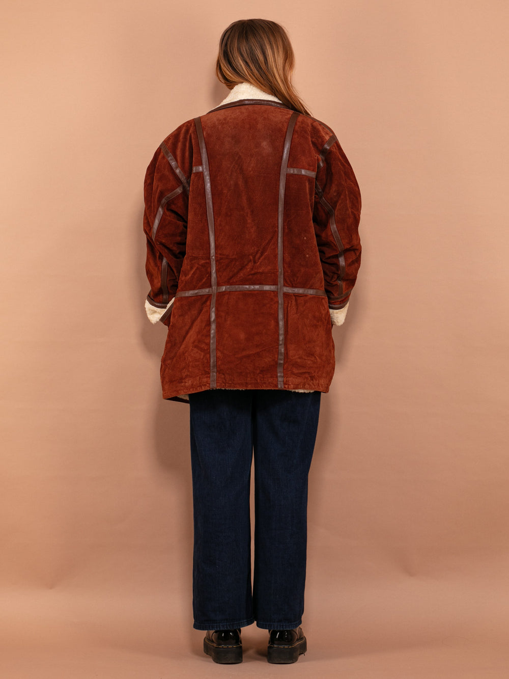 Vintage 90's Suede Sherpa Coat in Brown - NorthernGrip