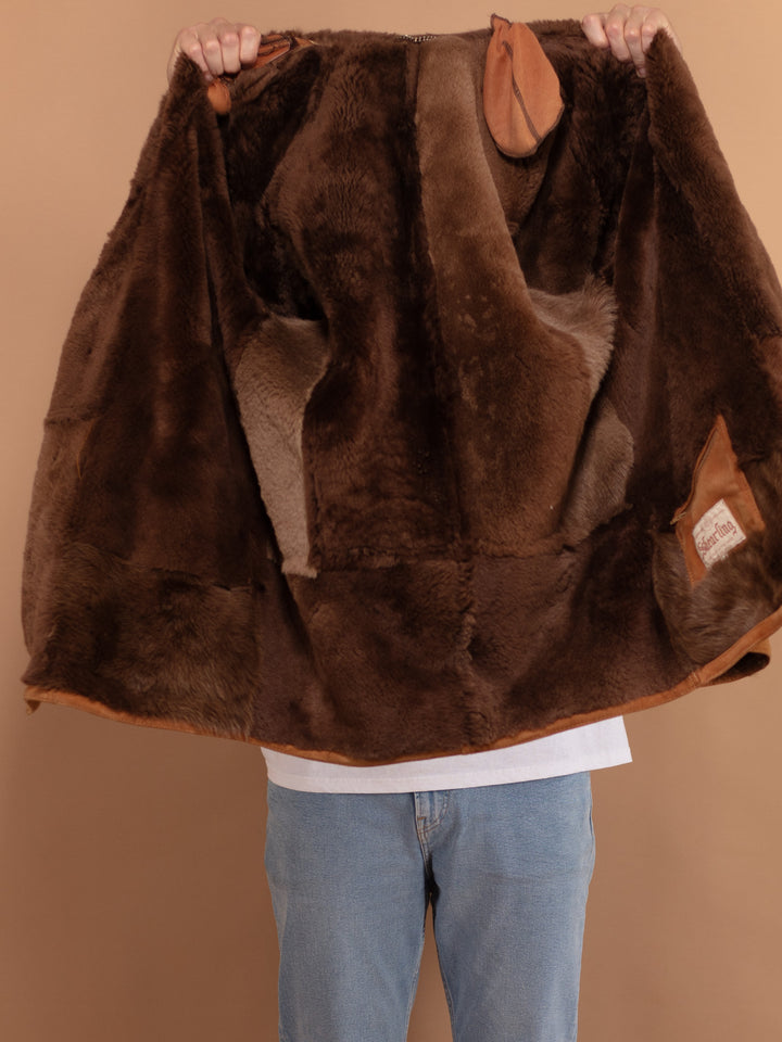 Vintage 70's Men Sheepskin Coat in Light Brown - NorthernGrip