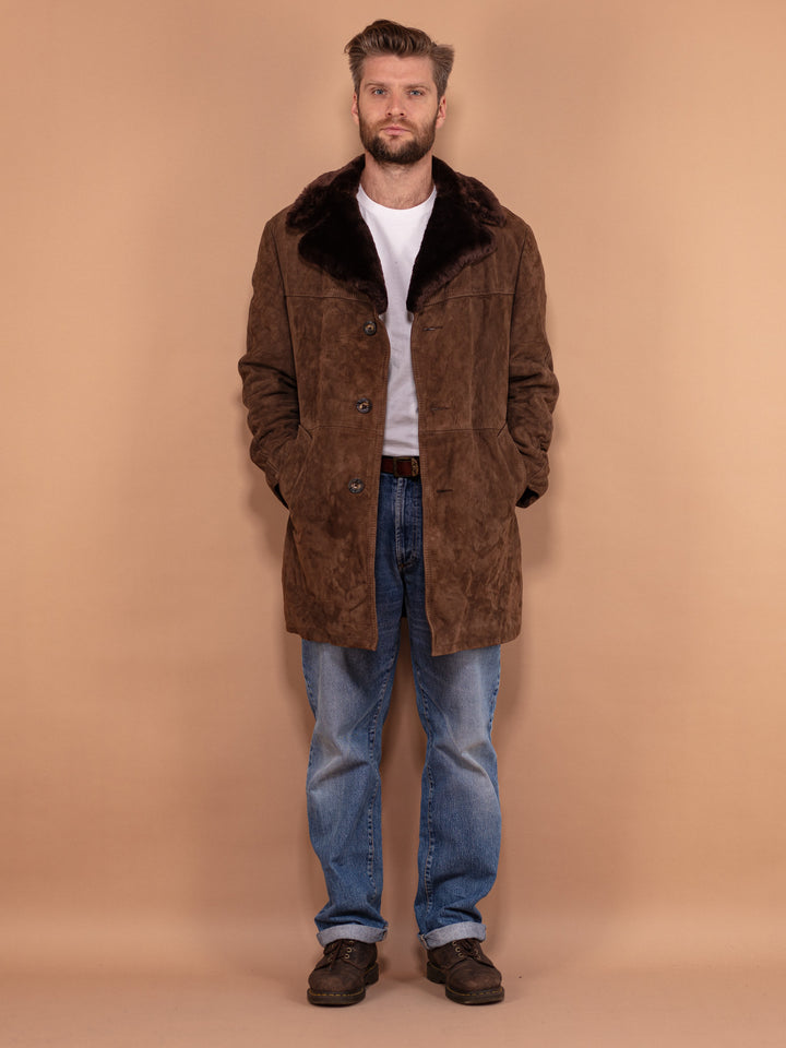 Vintage 70's Men Suede Coat in Brown - NorthernGrip