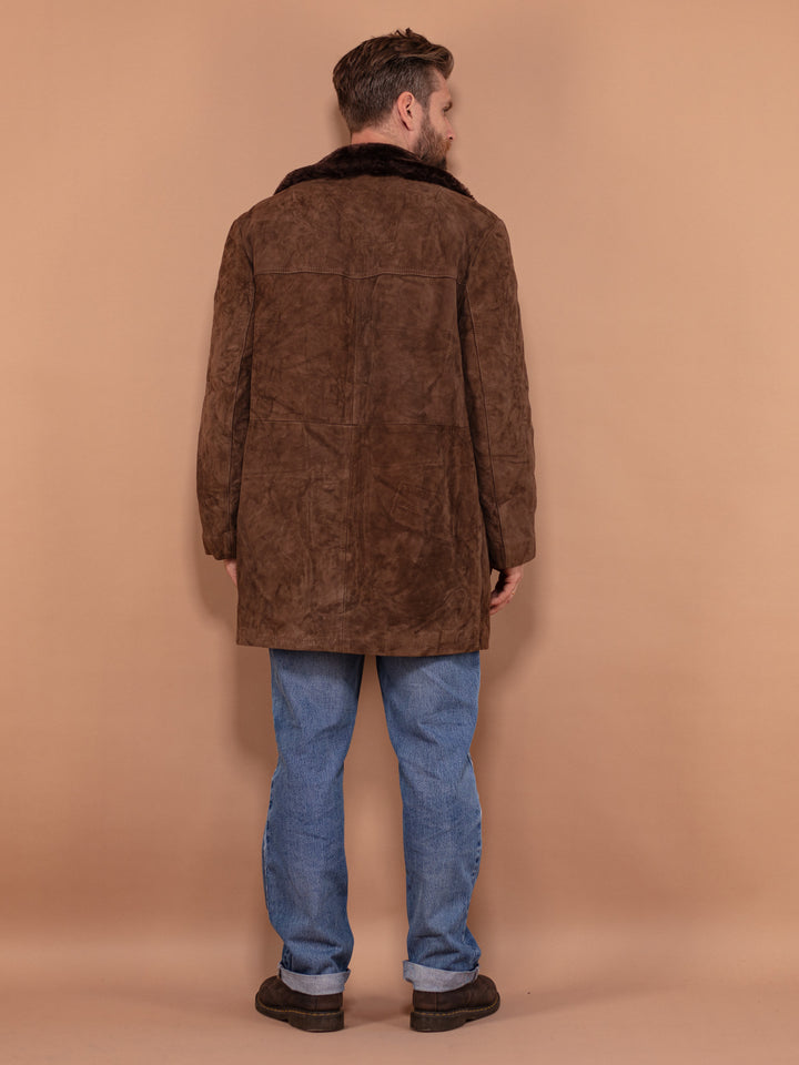 Vintage 70's Men Suede Coat in Brown - NorthernGrip
