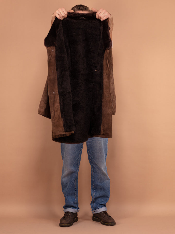 Vintage 70's Men Suede Coat in Brown - NorthernGrip