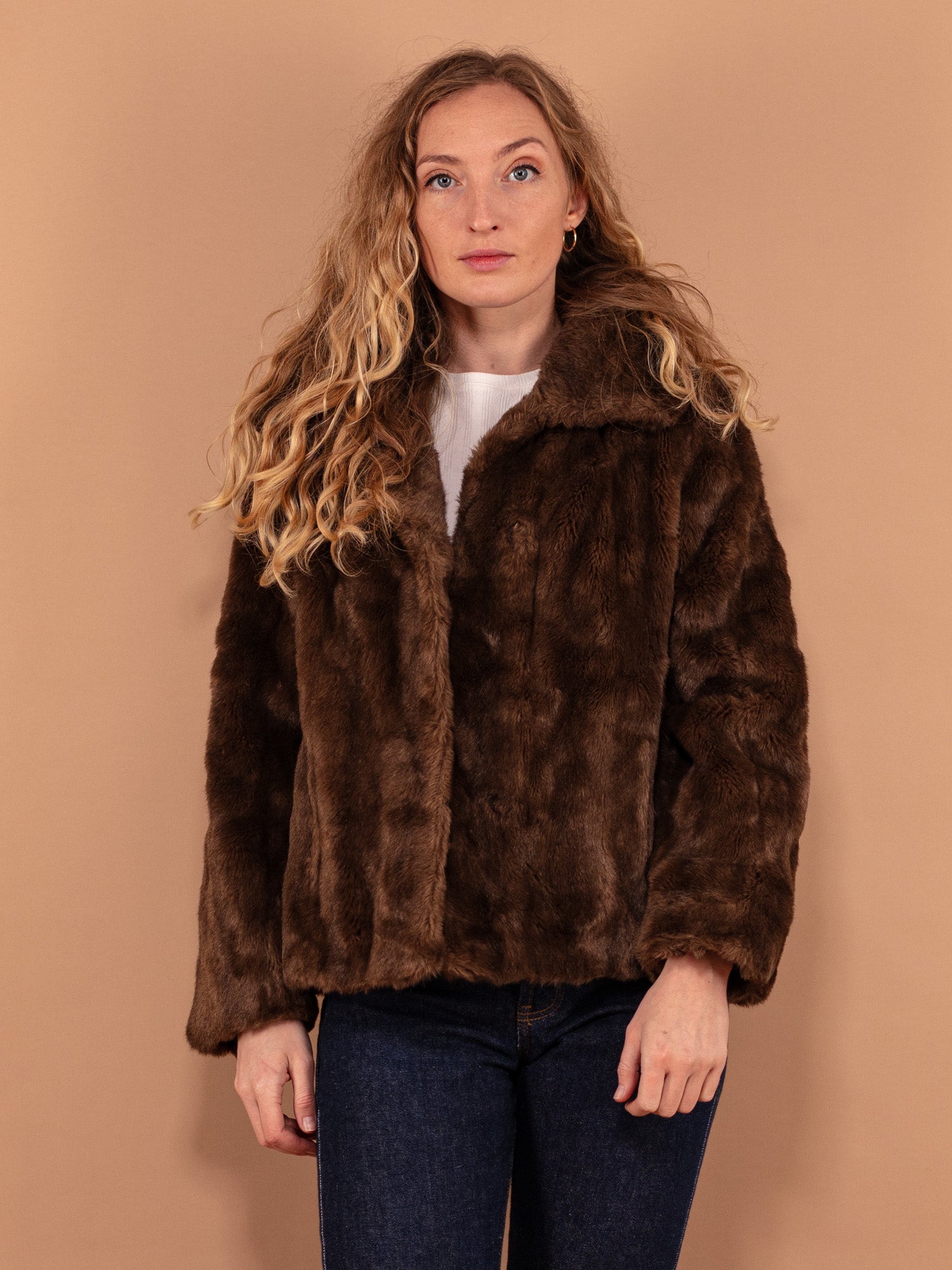 Online Vintage Store | 80's Women Faux Fur Jacket | Northern Grip