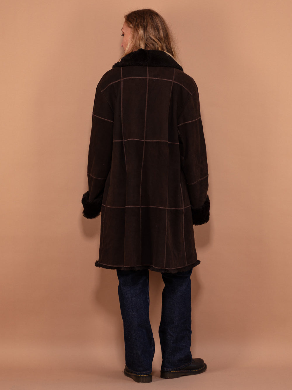 Vintage 80's Women Rabbit Fur Coat in Brown - NorthernGrip