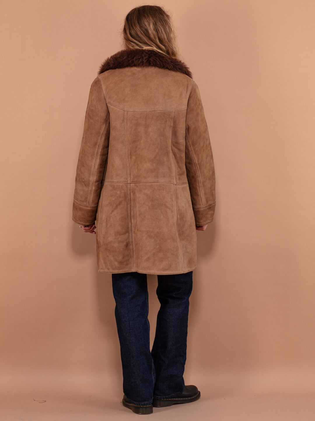 Vintage 70's Women Sheepskin Coat in Brown - NorthernGrip