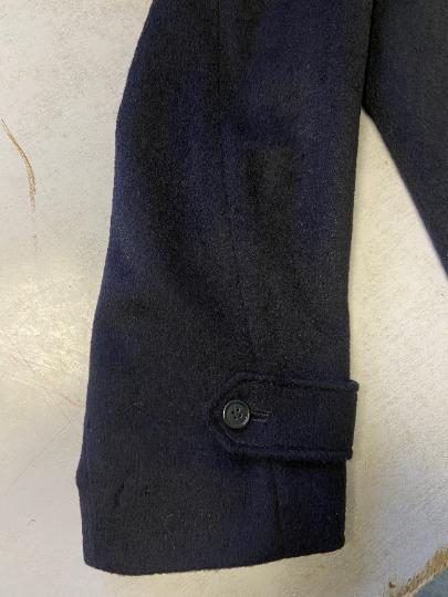 Vintage 90's Men Loden Wool Coat in Blue