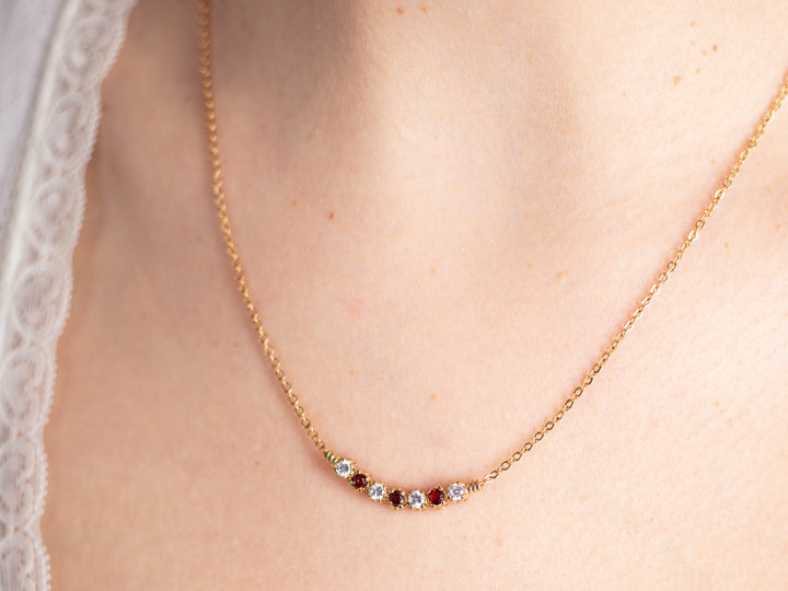 Vintage 90's Garnet Necklace & Bracelet Set