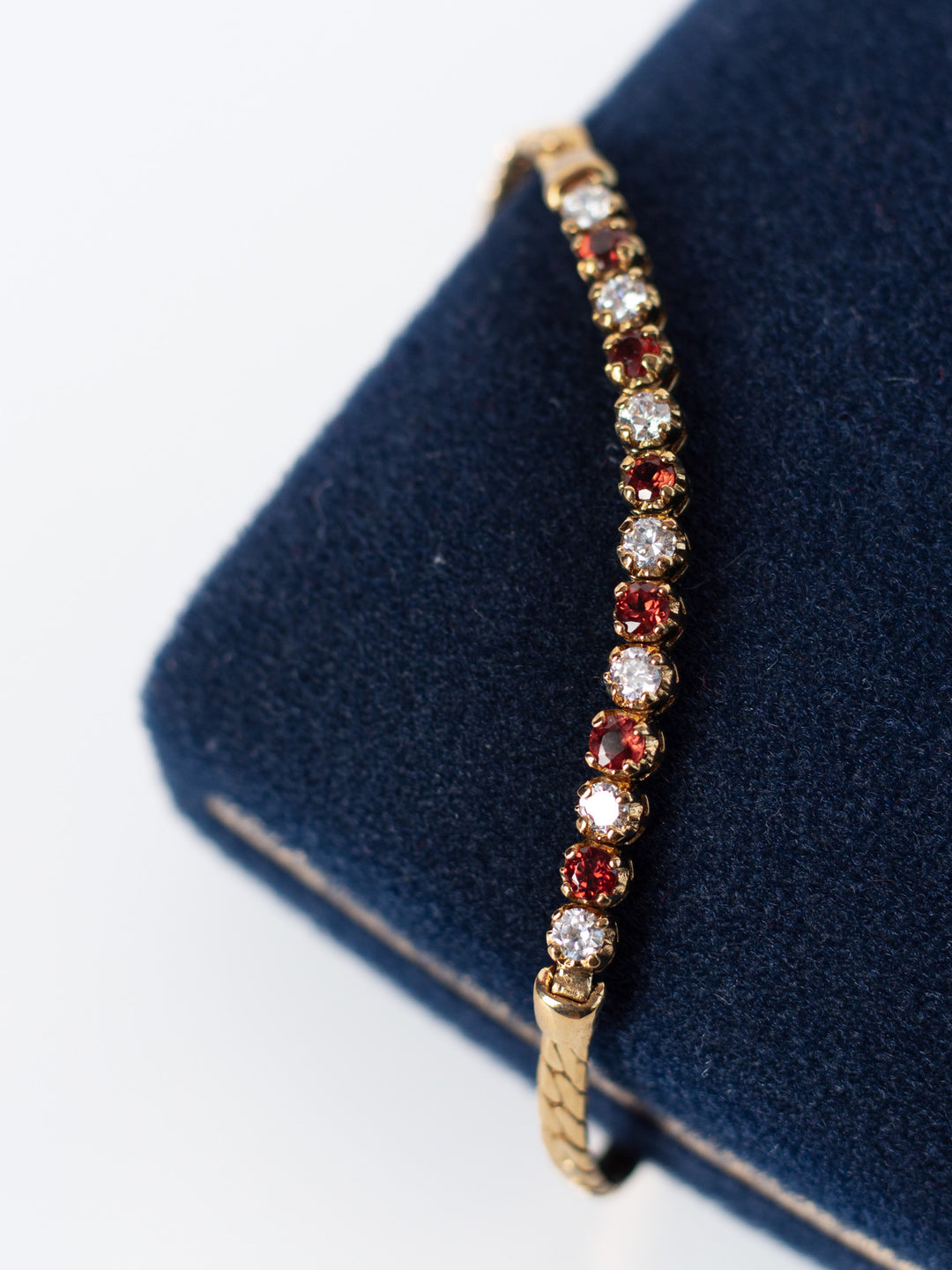 Vintage 90's Garnet Necklace & Bracelet Set