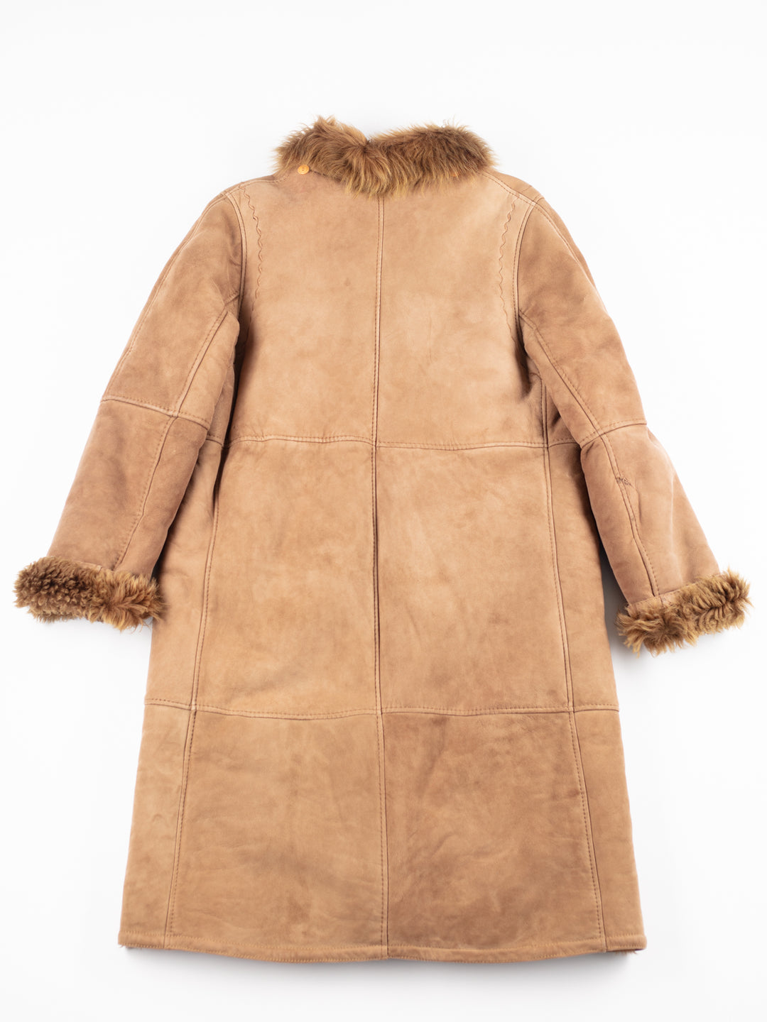 Vintage 70's Women Sheepskin Shearling Coat in Brown