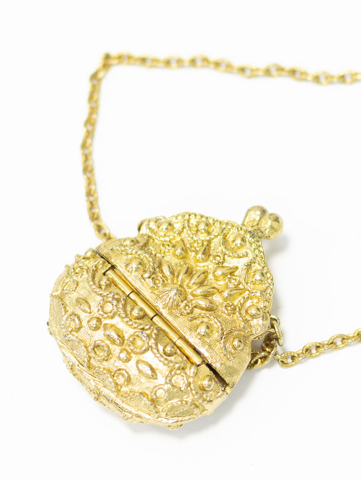 Vintage 60s Gold Tone Locket Necklace