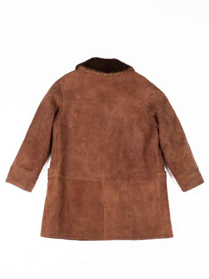 Vintage 60's Women Sheepskin Coat in Brown