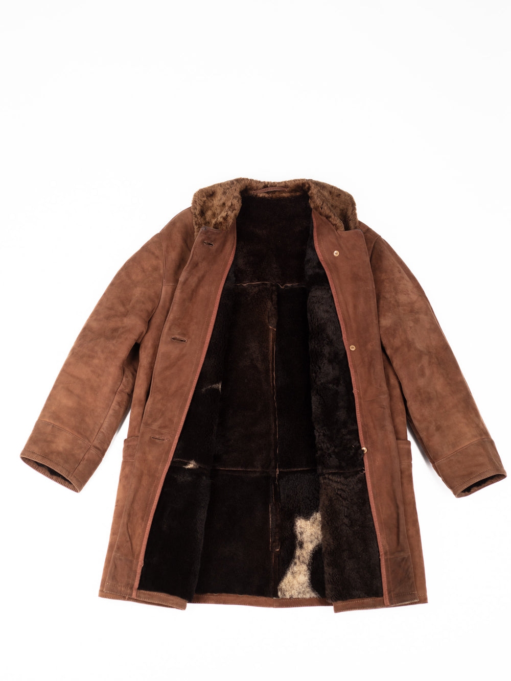 Vintage 60's Women Sheepskin Coat in Brown